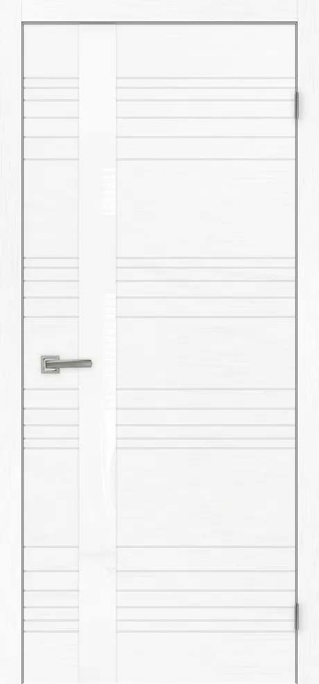 Межкомнатная дверь Легенда Сити 1 стекло белое РАЛ 9010 Стекло Лакобель белое